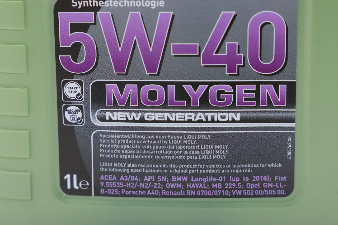 LIQUIMOLY Molygen 5w-40 1リッターボトル 補充用に