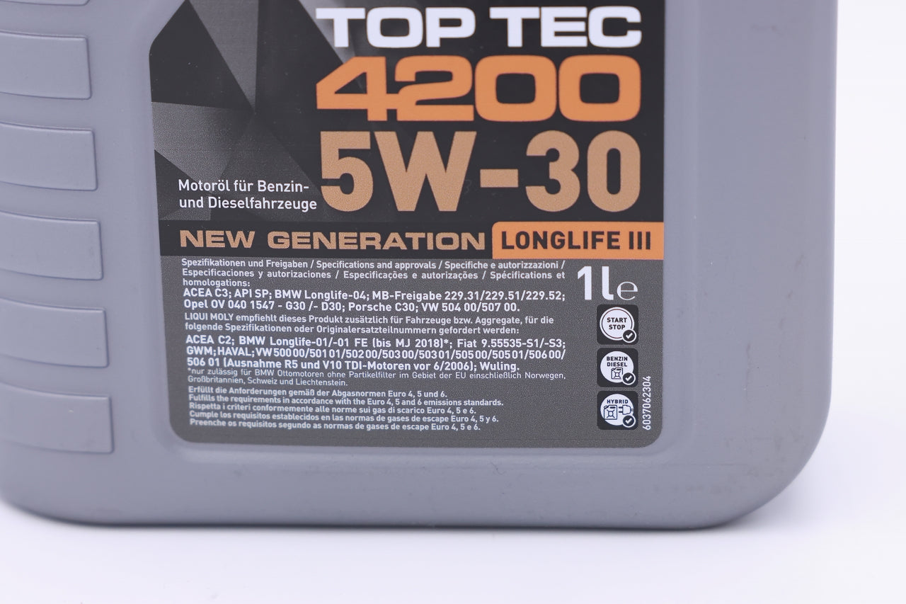 LIQUIMOLY toptec4200 5w-30 1リッターボトル 補充用に
